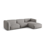 Corner sofa (martina) light gray, structured fabric, right