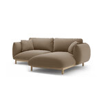 Угловой диван «Ада» светло-коричневый, бархат, правый