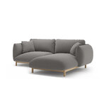 Угловой диван «Ада» серый, бархат, правый