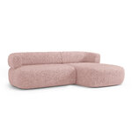 Угловой диван «Дженни» пудрово-розовый, букле, правый