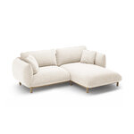 Угловой диван «Ада» цвета слоновой кости, структурированная ткань, правый
