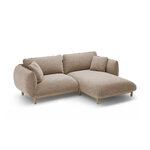 Угловой диван «Ада» песочный, структурированная ткань, правый