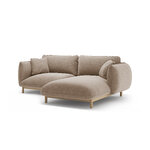 Угловой диван «Ада» песочный, структурированная ткань, правый