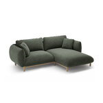 Stūra dīvāns 'ada' sūnu zaļa, strukturēts audums, labais