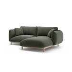 Stūra dīvāns 'ada' sūnu zaļa, strukturēts audums, labais