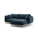 Угловой диван «Ада», темно-синий, структурированная ткань, правый