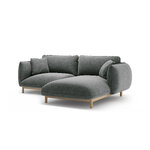 Угловой диван «Ада» темно-серый, структурированная ткань, правый