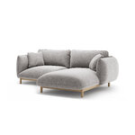 Угловой диван «Ада» светло-серый, структурированная ткань, правый