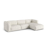 Stūra dīvāns 'martina' pelēkbēša melanža, buklē, labais