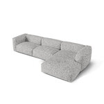 Угловой диван «Мартина», серебро, букле, правый