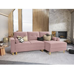 Kampinė sofa leona, 4-vietė (micadon home) levandų, aksomo, aukso metalo, geriau