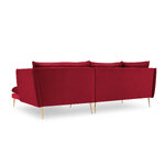 Kampinė sofa agatas, 4-vietė (micadon home) raudona, aksominė, auksinė metalinė, geresnė