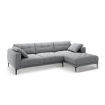 Corner sofa 'bemy' grey, velvet, right