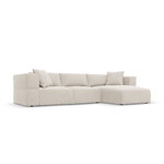 Kampinė sofa &#39;tyra&#39; smėlio spalvos, aksominė, geriau