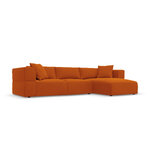 Kampinė sofa &#39;tyra&#39; terakotinė, aksominė, geriau