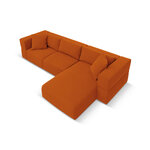 Kampinė sofa &#39;tyra&#39; terakotinė, aksominė, geriau