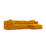 Kampinė sofa &#39;tyra&#39; geltona, aksominė, geresnė