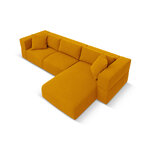 Kampinė sofa &#39;tyra&#39; geltona, aksominė, geresnė