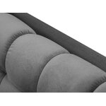 Mamaia kampinė sofa, 5-vietė (micadoni home) šviesiai pilka, aksominė, auksinė metalinė, geresnė