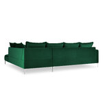 Jardanite kampinė sofa, 5 vietų (micadoni home) buteliukas žalias, aksominis, sidabrinis metalas, geriau