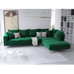Jardanite kampinė sofa, 5 vietų (micadoni home) buteliukas žalias, aksominis, sidabrinis metalas, geriau