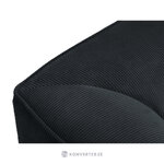 Corner sofa ruby, 5-seater (micadoni home) 366cm black, velvet, right