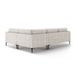 Угловой диван «Бэми» бежевый, структурированная ткань, правый