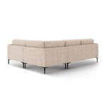 Угловой диван «Бэми» песочный, структурированная ткань, правый