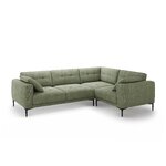 Corner sofa 'bemy' dark olive green, structured fabric, right