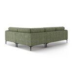 Corner sofa 'bemy' dark olive green, structured fabric, right