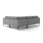 Угловой диван «Бэми», серый, структурированная ткань, правый