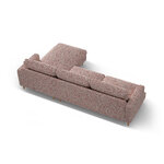 Угловой диван «Алия», розовый меланж, структурированная ткань, правый