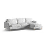 Corner sofa 'aliya' light grey melange, structured fabric, right