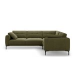 Corner sofa 'bemy' green, velvet, right