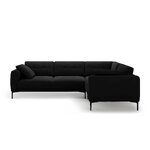 Corner sofa &#39;bemy&#39; black, velvet, right