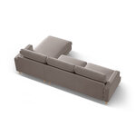 Угловой диван «Алия» бетон, бархат, правый