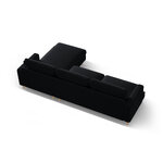 Угловой диван «Алия» черный, бархат, правый