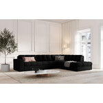 Kampinė sofa (justin) micadon limituoto leidimo juoda, struktūrinio audinio, geriau