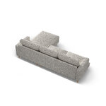 Угловой диван «Алия» бежевый меланж, структурированная ткань, правый