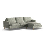 Corner sofa 'aliya' moss green melange, structured fabric, right