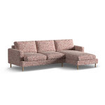 Corner sofa 'aliya' pink melange, structured fabric, right