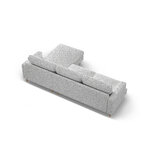 Угловой диван «Алия» светло-серый меланж, структурированная ткань, правый