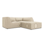 Corner sofa ruby, 3-seater (micadon home) light beige, velvet, better