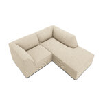 Corner sofa ruby, 3-seater (micadon home) light beige, velvet, better