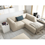 Corner sofa ruby, 3-seater (micadon home) light beige, velvet, better