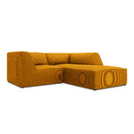 Corner sofa ruby, 3-seater (micadon home) yellow, velvet, better