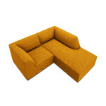 Corner sofa ruby, 3-seater (micadon home) yellow, velvet, better