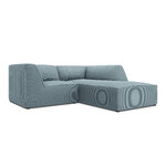 Corner sofa ruby, 3-seater (micadon home) light blue, velvet, better