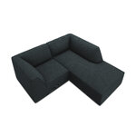 Corner sofa ruby, 3-seater (micadon home) blue, velvet, better