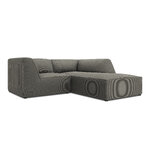 Corner sofa ruby, 3-seater (micadon home), light gray, velvet, better